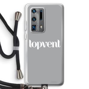 Topvent Grijs Wit: Huawei P40 Pro Plus Transparant Hoesje met koord