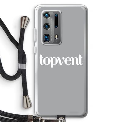 Topvent Grijs Wit: Huawei P40 Pro Plus Transparant Hoesje met koord