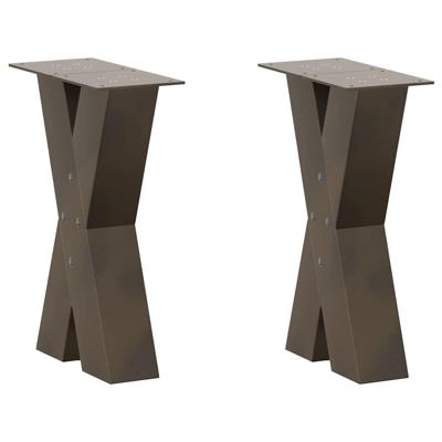 Salontafelpoten 2 st X-vormig 28x(42-43) cm staal naturel