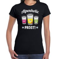 Apres ski t-shirt voor dames - Alpenholic - zwart - wintersport - prost/proost - skien/snowboarden Apres ski t-shirt voor dames - Alpenholic - zwart - wintersport - prost/proost - skien/snowboarden