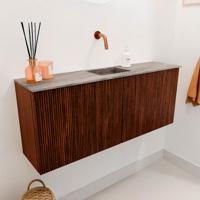 Toiletmeubel Mondiaz Joya Dlux | 100 cm | Meubelkleur Ruby | Faye wastafel Oza Wasbak Midden | Zonder kraangat(en)