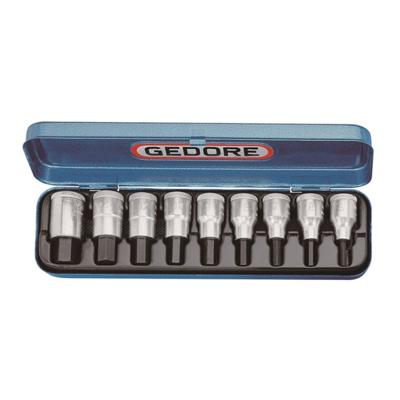 GEDORE dopsleutel-schroevendraaierset - IN 19 PM - 1/2" - 5-17mm - in stalen cassette - 9-delig