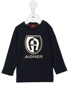 Aigner Kids t-shirt à logo imprimé - Bleu