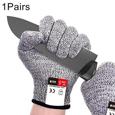 Een paar cut-resistente tuinieren handschoenen HPPE food-grade 5-niveau anti-Cutting anti-Wear veiligheid werken handschoenen maat: XL lengte: 26cm