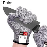 Een paar cut-resistente tuinieren handschoenen HPPE food-grade 5-niveau anti-Cutting anti-Wear veiligheid werken handschoenen maat: XL lengte: 26cm