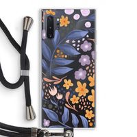 Flowers with blue leaves: Samsung Galaxy Note 10 Plus Transparant Hoesje met koord
