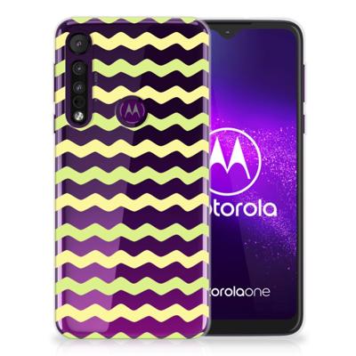Motorola One Macro | TPU bumper | Waves Yellow