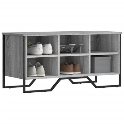 Schoenenkast 90x38x45,5 cm bewerkt hout grijs sonoma eikenkleur