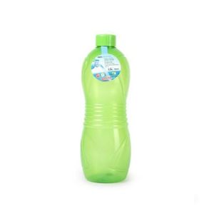 Drinkfles/waterfles/bidon - 1000 ml - transparant/groen - kunststof