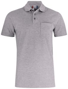 Clique 028255 Basic Polo Pocket - Grijsmelange - XS