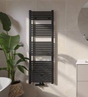 Saqu Fonti handdoekradiator 733W 50x151cm mat zwart - thumbnail