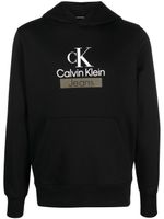 Calvin Klein Jeans hoodie en coton mélangé à logo imprimé - Noir