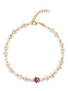 Nialaya Jewelry collier ras-du-cou serti de perles - Blanc