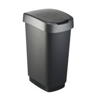 Rotho twist afvalbak 50l dark silver