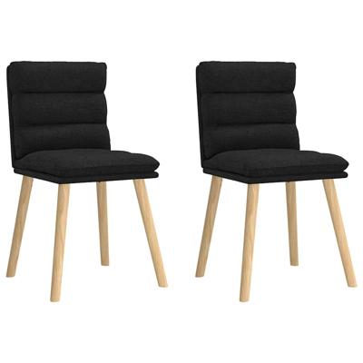 Eetkamerstoelen 2 st stof zwart