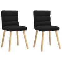 Eetkamerstoelen 2 st stof zwart