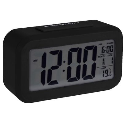 Zwarte wekker / alarmklok 14 cm Zwarte wekker / alarmklok 14 cm