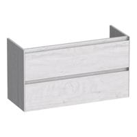 Brauer Inspire - Onderkast Ondiep - 100 cm - met 2 Softclose Lades Greeploos en 1 Sifon Uitsparing - Forest Seashell