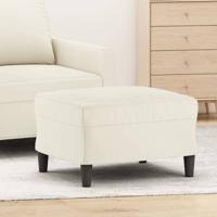 Voetenbank 60x50x41 cm fluweel crmekleurig