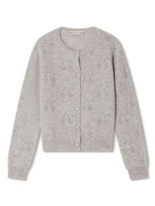 Bonpoint cardigan en maille ajourée - Gris