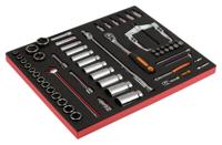 Bahco Foaminlay Fit&Go 3/3 met doppen en toebehoren 1/4" en 1/2" en trekker - 58-delig - FF1A22