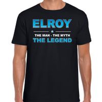 Naam cadeau t-shirt Elroy - the legend zwart voor heren