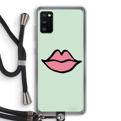 Kusje: Samsung Galaxy A41 Transparant Hoesje met koord