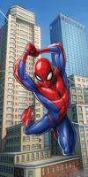 Spiderman strandlaken City 70 x 140 cm katoen - thumbnail