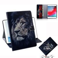 Leeuw patroon horizontale Flip lederen case voor de iPad mini (2019)/4/3/2/1 met houder & Card slot & portemonnee