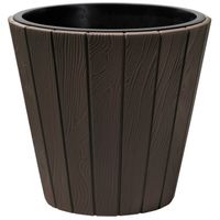 Prosperplast Plantenpot/bloempot Wood Style - buiten/binnen - kunststof - donkerbruin - D30 x H28 cm - Plantenpotten