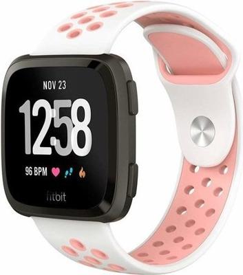 Fitbit Versa Dubbel Sport Band - Wit Roze