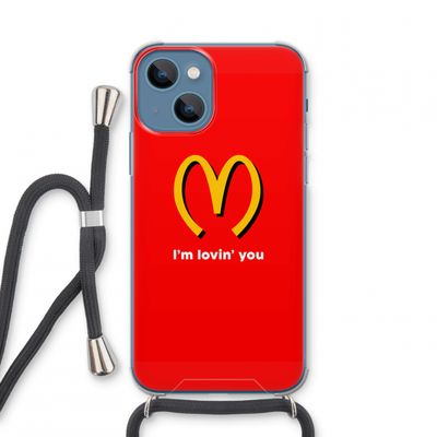 I'm lovin' you: iPhone 13 mini Transparant Hoesje met koord