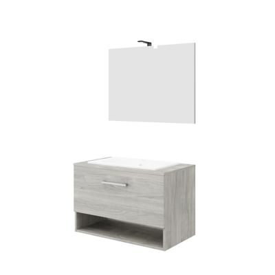 Badkamermeubelset Van Marcke Limone Compleet Set 80 cm Grijs Eiken Met Spiegel Go by Van Marcke