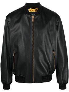 Versace veste bomber Greca en cuir - Noir