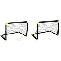 Set van 2x Opvouwbare voetbaldoelen van 90 x 59 cm