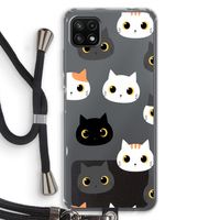 Katten: Samsung Galaxy A22 5G Transparant Hoesje met koord