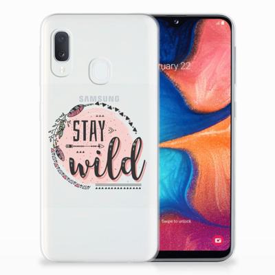 Samsung Galaxy A20e Telefoonhoesje met Naam Boho Stay Wild Samsung Galaxy A20e Telefoonhoesje met Naam Boho Stay Wild