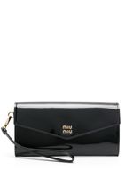 Miu Miu portefeuille en cuir à plaque logo - Noir