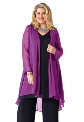 Yoek Blouse jacket | Paars | Maat XXL
