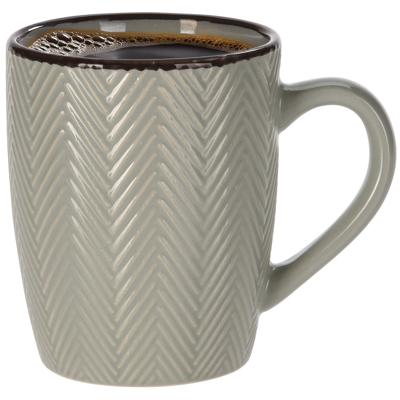 Siaki Koffiemok/theemok - Fishbone - lichtgrijs - 370 ml - mokken - keramiek Siaki Koffiemok/theemok - Fishbone - lichtgrijs - 370 ml - mokken - keramiek