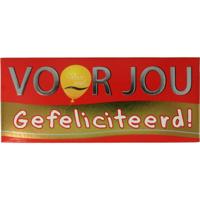 Voor Jou! Wensreep melkchocolade gefeliciteerd Voor Jou! Wensreep melkchocolade gefeliciteerd
