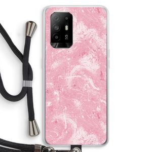 Abstract Painting Pink: Oppo A94 5G Transparant Hoesje met koord