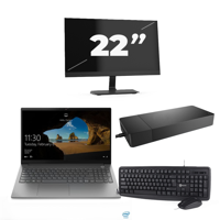 Lenovo ThinkBook 15 G2 ITL - Intel Core i5-11e Generatie - 15 inch - 16GB RAM - 256GB SSD - Windows 11 Home + 1x 22 inch Monitor