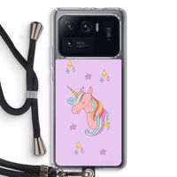 Roze eenhoorn: Xiaomi Mi 11 Ultra Transparant Hoesje met koord