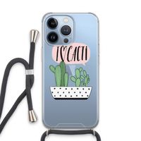 I love cacti: iPhone 13 Pro Transparant Hoesje met koord