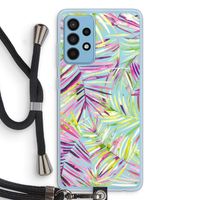 Tropical Palms Blue: Samsung Galaxy A52 Transparant Hoesje met koord