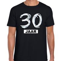 Leeftijd 30 jaar - verjaardag cadeau t-shirt - zwart - voor heren - korte mouwen - katoen