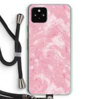 Abstract Painting Pink: Pixel 5a 5G Transparant Hoesje met koord