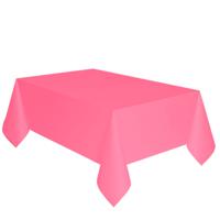 Verjaardag party tafelkleed - papier - roze - 137 x 274 cm - met waterafstotende finish