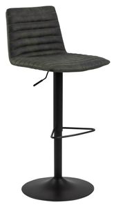 Bendt Draaibare Barkruk 'Yordy' PU, kleur Antraciet (zithoogte 60.5-82cm)